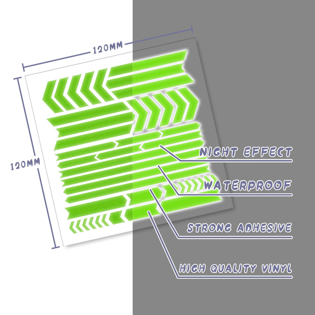 Motocycle Reflective Body & Frame Sticker DIY Decal ARR 12CM - StickerBao Wheel Sticker Store