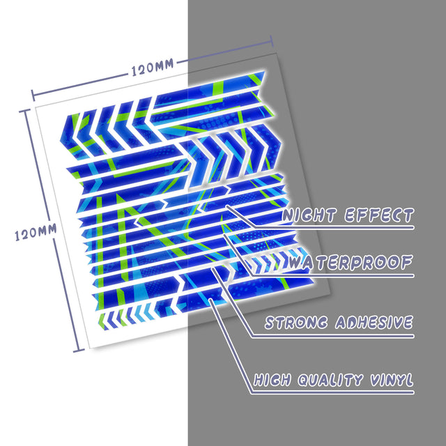 Reflective Flag Bike Safety Stickers For Bike For Helmet DIY Decal ARR 12CM - StickerBao Wheel Sticker Store