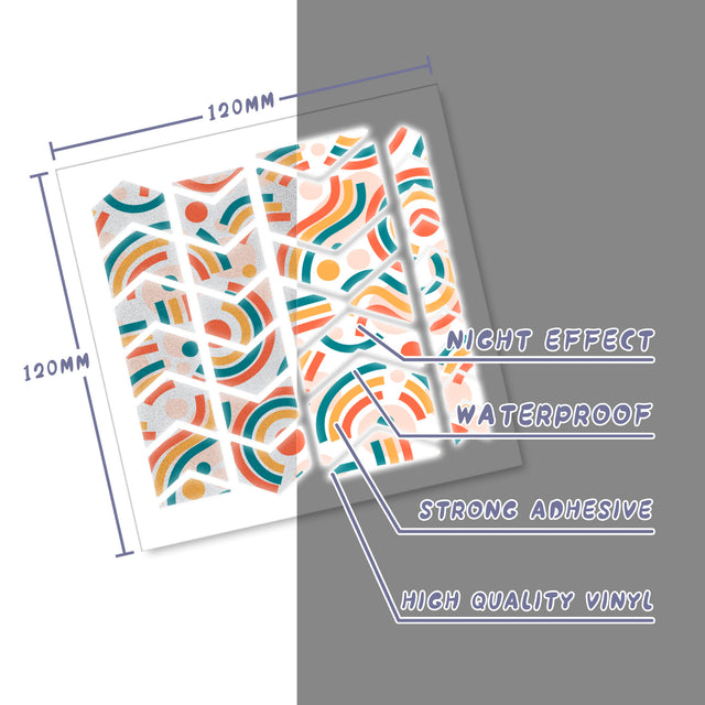 DIY Reflective Bike Helmet Stickers Body Decal ARW 12CM - StickerBao Wheel Sticker Store