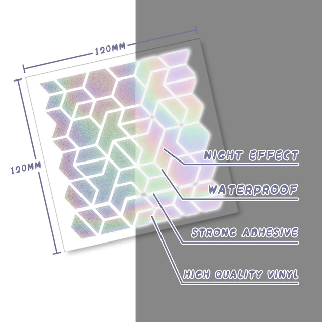 Reflective Decals Decorative Bike Sticker DIY HEX 12CM - StickerBao Wheel Sticker Store