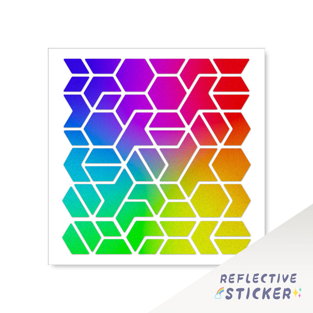 Reflective Decals Decorative Bike Sticker DIY HEX 12CM - StickerBao Wheel Sticker Store