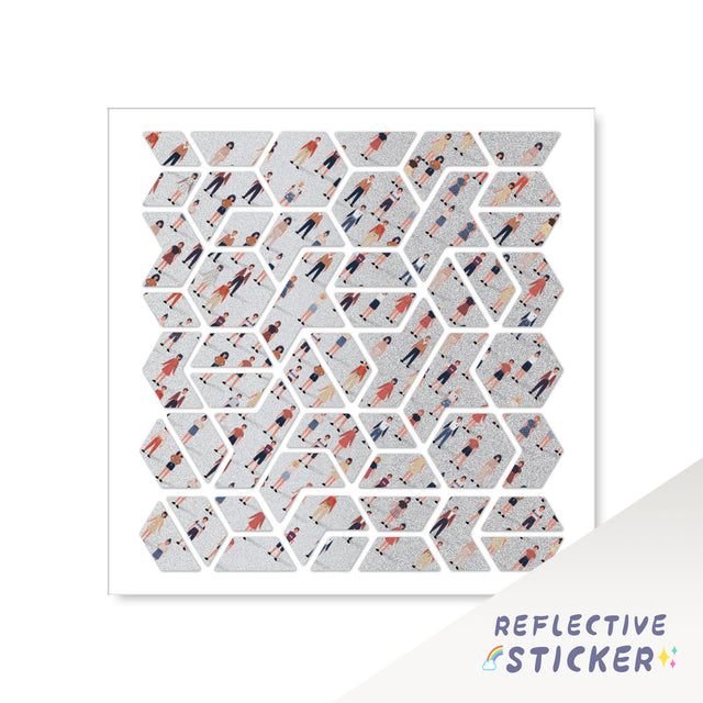DIY Reflective Bike Helmet Decals Frame Sticker HEX 12CM - StickerBao Wheel Sticker Store