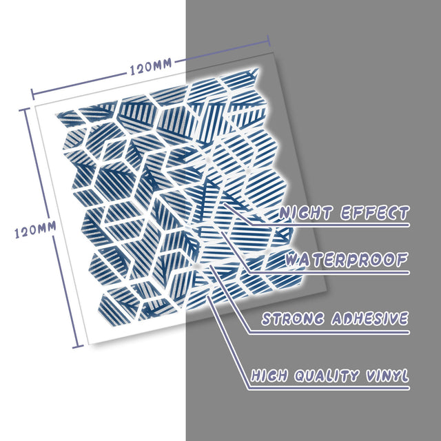 DIY Reflective Bike Helmet Decals Frame Sticker HEX 12CM - StickerBao Wheel Sticker Store