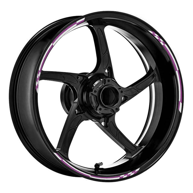 Universal 17 inch Motorcycle Check01 White Standard Edge Rim Sticker Wheel Stripe Decal For Honda - StickerBao Wheel Sticker Store