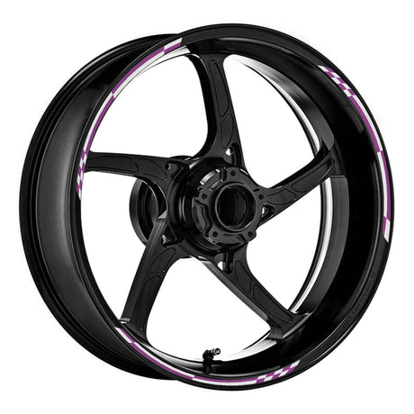 17 inch Check01 White Standard Edge Rim Sticker Universal Motorcycle Rim Wheel Stripe Decal For Kawasaki - StickerBao Wheel Sticker Store