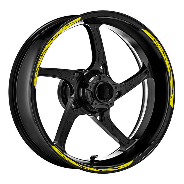 StickerBao Yellow Universal 17 inch Motorcycle Flash01 Black Standard Edge Rim Sticker Check Rim Wheel Decal  For Ducati