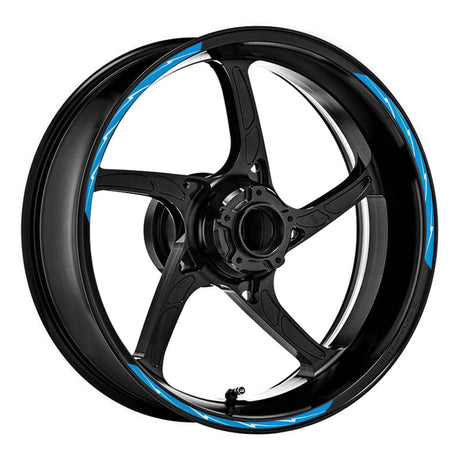 StickerBao Aqua Universal 17 inch Motorcycle Flash01 White Standard Edge Rim Sticker Check Rim Wheel Decal  For Ducati