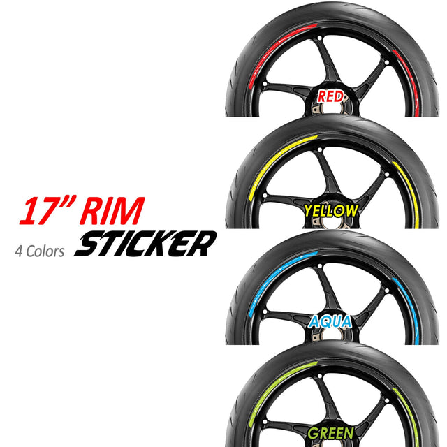 StickerBao Universal 17 inch Motorcycle Flash01 White Standard Edge Rim Sticker Check Rim Wheel Decal  For Ducati