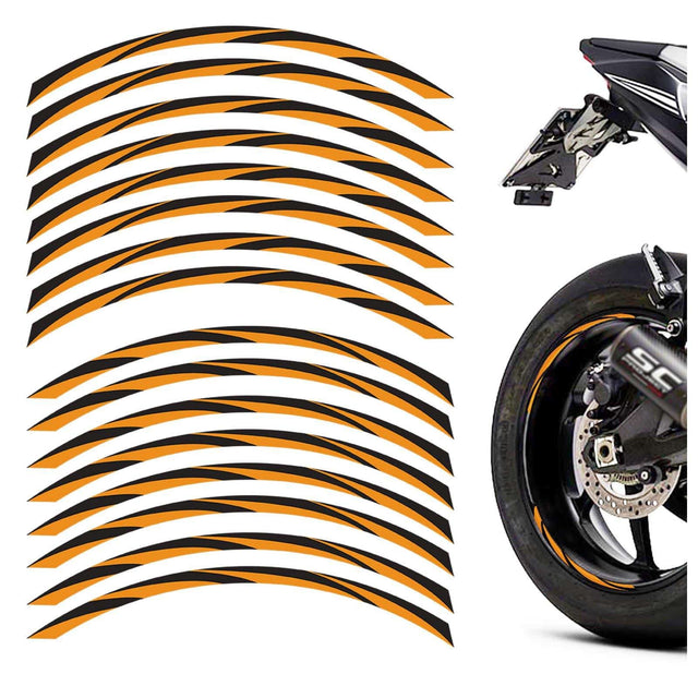 17 inch Rim Wheel Stickers STRIPE01 Black Stripes Rim Skin Decal Stripes | For Honda CB650R CBF1000 StickerBao