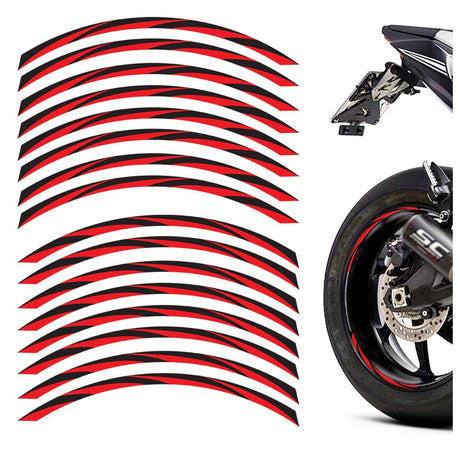 17 inch Rim Wheel Stickers STRIPE01 Black Stripes Rim Skin Decal Stripes | For Honda CB650R CBF1000 StickerBao