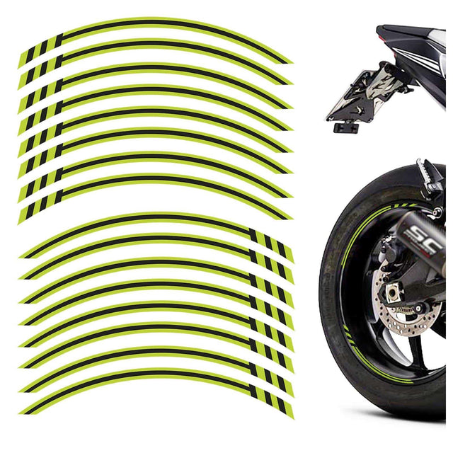 17 inch Rim Wheel Stickers STRIPE02 Black Line Stripes Rim Skin Decal Stripes | For Suzuki Bandti 600 1200 StickerBao