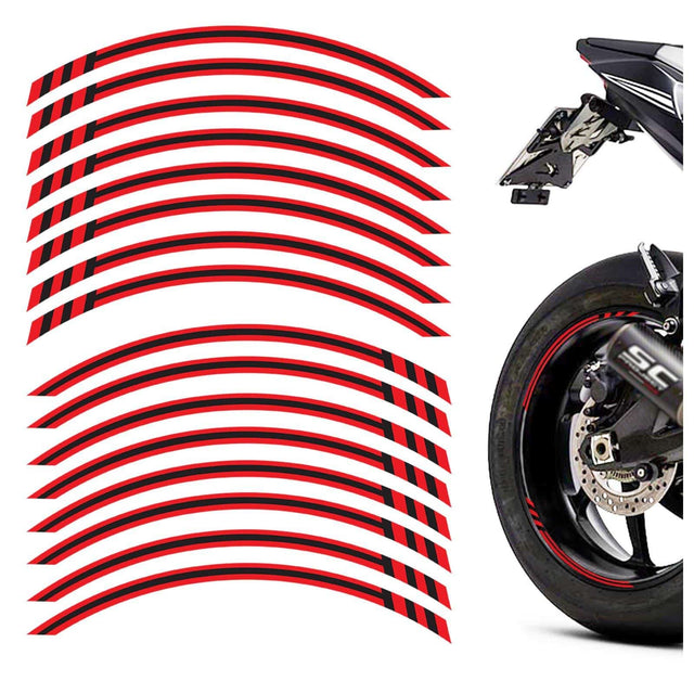 17 inch Rim Wheel Stickers STRIPE02 Black Line Stripes Rim Skin Decal Stripes | For Suzuki Bandti 600 1200 StickerBao