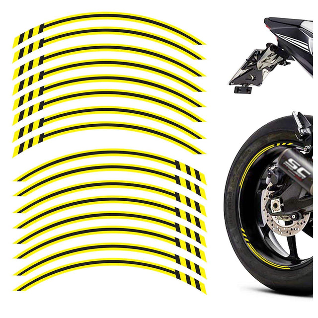 17 inch Rim Wheel Stickers STRIPE02 Black Line Stripes Rim Skin Decal Stripes | For Suzuki Bandti 600 1200 StickerBao
