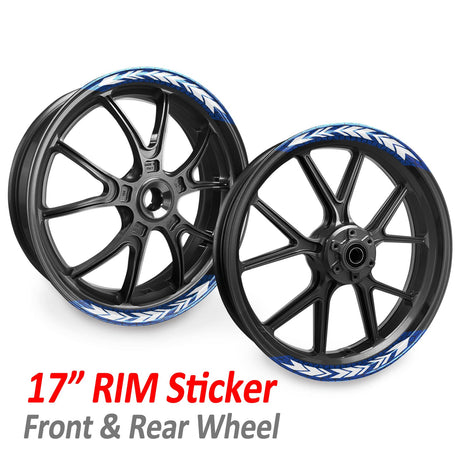 StickerBao Blue Universal 17 inch Motorcycle ARROW01 Advanced 2-Piece Rim Sticker Inner Edge Wheel Decal For Honda