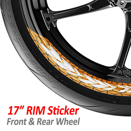 StickerBao Orange 17 inch ARROW01 Advanced 2-Piece Rim Sticker Universal Motorcycle Rim Wheel Decal For Kawasaki