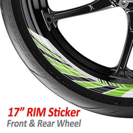 StickerBao Green 17 inch AWNING01 Advanced 2-Piece Rim Sticker Universal Motorcycle Rim Wheel Decal For Yamaha