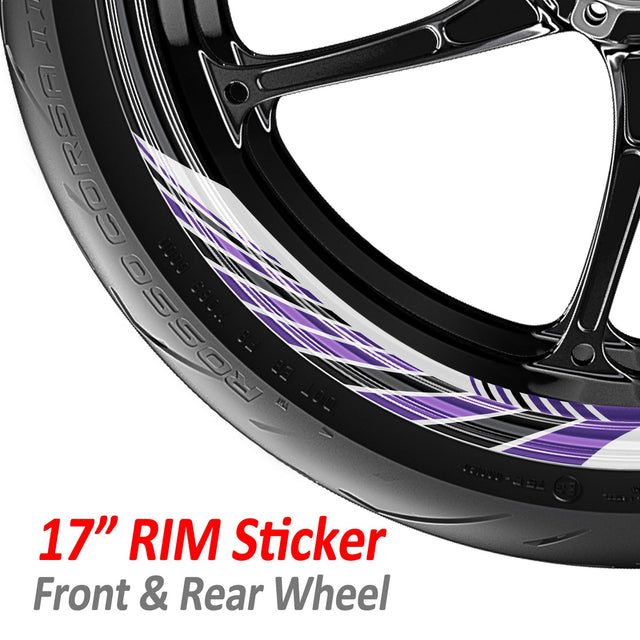 StickerBao Purple AWNING01 Advanced 2-Piece Rim Sticker Universal Motorcycle 17 inch Rim Wheel Decal For Triumph