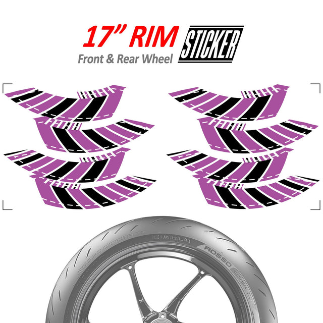 StickerBao Purple Universal 17 inch Motorcycle AWNING01 Advanced 2-Piece Rim Sticker Inner Edge Wheel Decal For Kawasaki