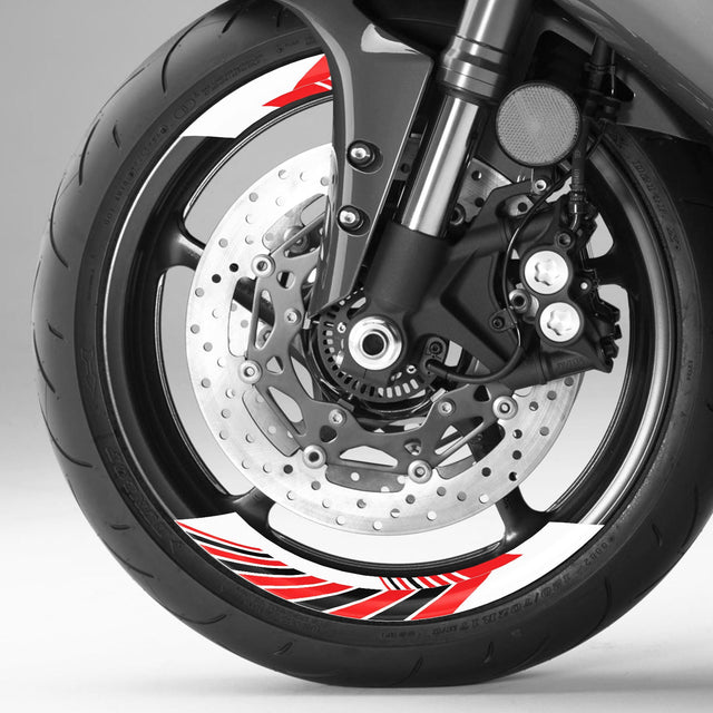 StickerBao Red 17 inch AWNING01 Advanced 2-Piece Rim Sticker Universal Motorcycle Rim Wheel Decal For Kawasaki