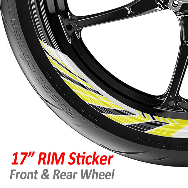StickerBao Yellow Universal 17 inch Motorcycle AWNING01 Advanced 2-Piece Rim Sticker Inner Edge Wheel Decal For Kawasaki