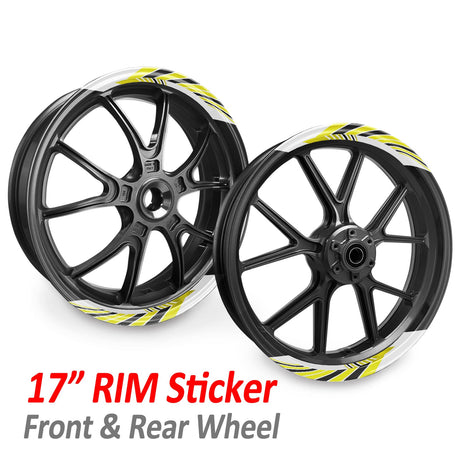 StickerBao Yellow 17 inch AWNING01 Advanced 2-Piece Rim Sticker Universal Motorcycle Rim Wheel Decal For Yamaha