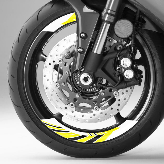StickerBao Yellow Universal 17 inch Motorcycle AWNING01 Advanced 2-Piece Rim Sticker Inner Edge Wheel Decal For Kawasaki