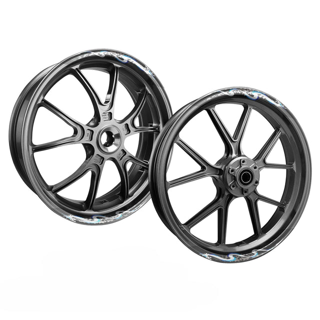 StickerBao Blue DRAGON01 Advanced 2-Piece Rim Sticker Universal Motorcycle 17 inch Rim Wheel Decal For Honda