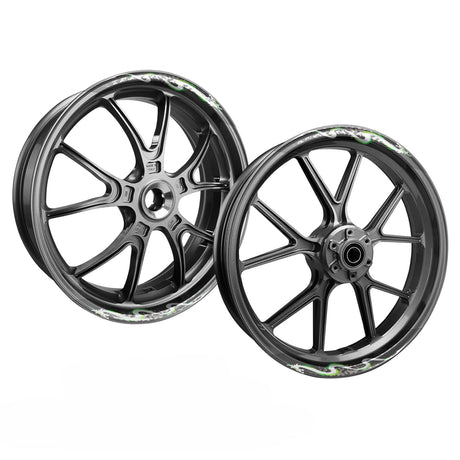 StickerBao Green DRAGON01 Advanced 2-Piece Rim Sticker Universal Motorcycle 17 inch Rim Wheel Decal For Triumph
