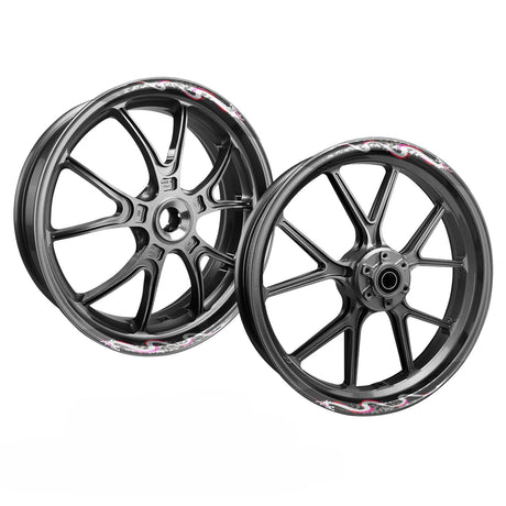 StickerBao Pink 17 inch DRAGON01 Advanced 2-Piece Rim Sticker Universal Motorcycle Rim Wheel Decal For Yamaha