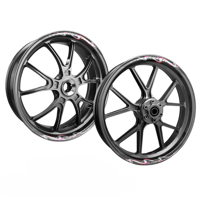 StickerBao Pink DRAGON01 Advanced 2-Piece Rim Sticker Universal Motorcycle 17 inch Inner Edge Wheel Decal For Aprilia