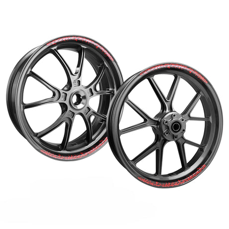 StickerBao Red Universal 17 inch Motorcycle FIRE01 Advanced 2-Piece Rim Sticker Rim Wheel Decal For For Suzuki