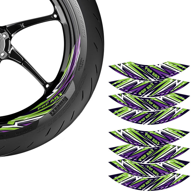 Motorcycle Universal 17 inch Inner Edge Wheel Decal FLASH01 Advanced 2-Piece Rim Sticker For Aprilia - StickerBao Wheel Sticker Store