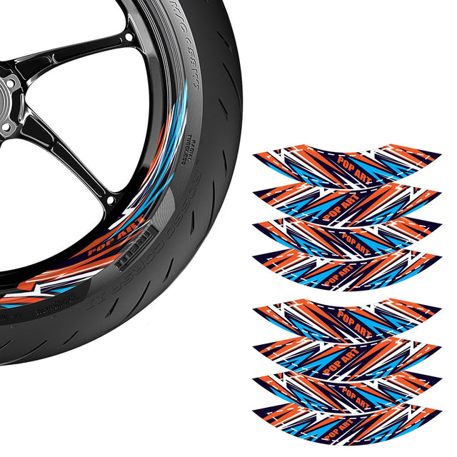 Motorcycle Universal 17 inch Inner Edge Wheel Decal FLASH01 Advanced 2-Piece Rim Sticker For Suzuki - StickerBao Wheel Sticker Store