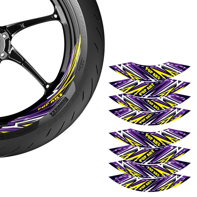 Motorcycle Universal 17 inch Inner Edge Wheel Decal FLASH01 Advanced 2-Piece Rim Sticker For Suzuki - StickerBao Wheel Sticker Store