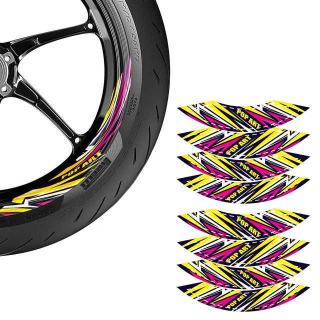 Motorcycle Universal 17 inch Inner Edge Wheel Decal FLASH01 Advanced 2-Piece Rim Sticker For Suzuki - StickerBao Wheel Sticker Store