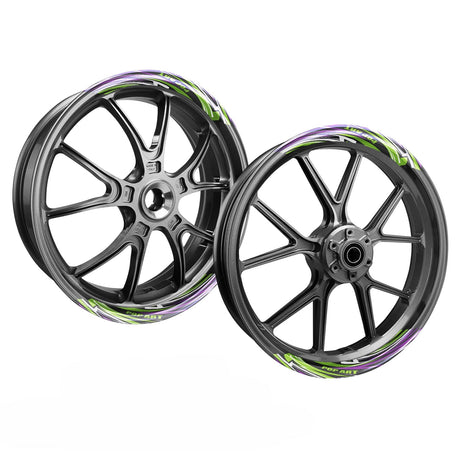 StickerBao Motorcycle Universal 17 inch Inner Edge Wheel Decal FLASH01 Advanced 2-Piece Rim Sticker For Kawasaki