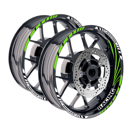 StickerBao Green 17 inch GP10 Platinum Inner Edge Rim Sticker Universal Motorcycle Rim Wheel Decal Racing For Kawasaki
