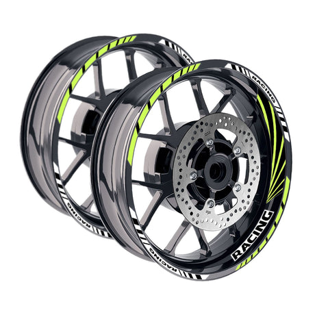 StickerBao Light Green 17 inch GP10 Platinum Inner Edge Rim Sticker Universal Motorcycle Rim Wheel Decal Racing For Kawasaki