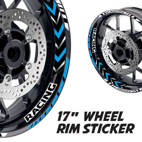 StickerBao Aqua 17 inch GP11 Platinum Inner Edge Rim Sticker Universal Motorcycle Rim Wheel Decal Racing For Yamaha