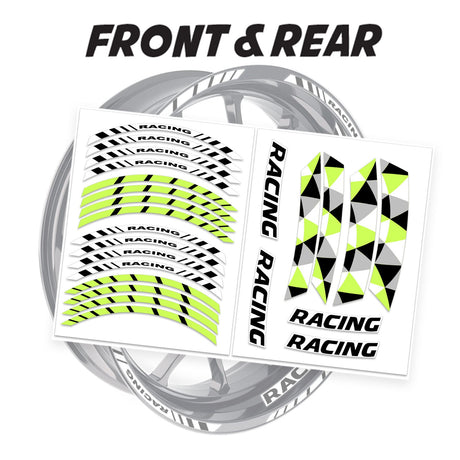 StickerBao Light Green 17 inch GP13 Platinum Inner Edge Rim Sticker Universal Motorcycle Rim Wheel Decal Racing For Ducati