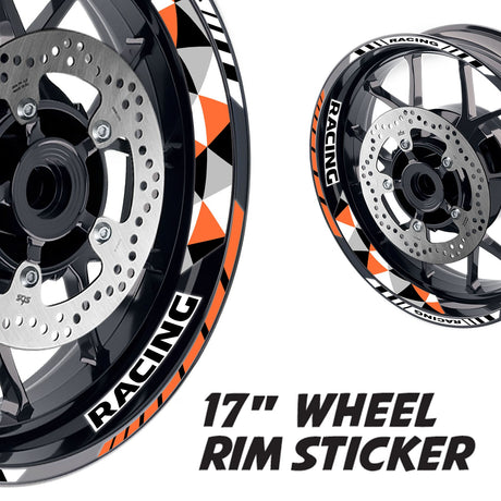 StickerBao Orange 17 inch GP13 Platinum Inner Edge Rim Sticker Universal Motorcycle Rim Wheel Decal Racing For Triumph