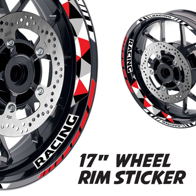 StickerBao Red 17 inch GP13 Platinum Inner Edge Rim Sticker Universal Motorcycle Rim Wheel Decal Racing For Aprilia