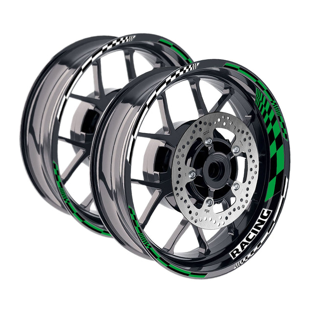 StickerBao Dark Green 17 inch GP14 Platinum Inner Edge Rim Sticker Universal Motorcycle Rim Wheel Decal Racing For Kawasaki