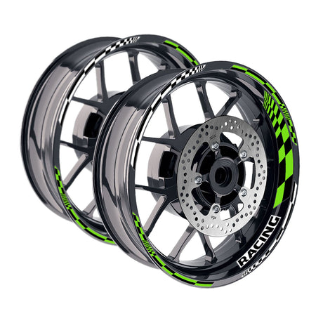 StickerBao Green 17 inch GP14 Platinum Inner Edge Rim Sticker Universal Motorcycle Rim Wheel Decal Racing For Kawasaki