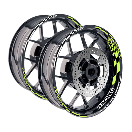 StickerBao Light Green 17 inch GP14 Platinum Inner Edge Rim Sticker Universal Motorcycle Rim Wheel Decal Racing For Kawasaki