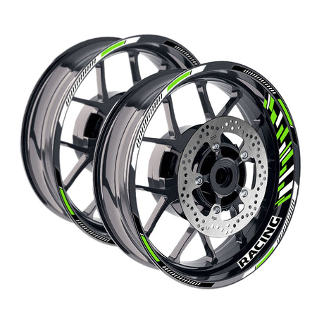 StickerBao Green 17 inch GP16 Platinum Inner Edge Rim Sticker Universal Motorcycle Rim Wheel Decal Racing For Kawasaki