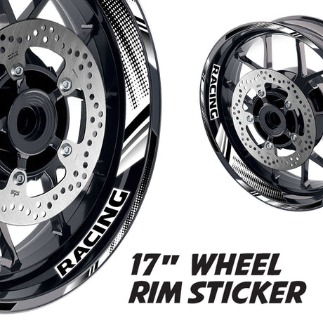StickerBao White 17 inch GP17 Platinum Inner Edge Rim Sticker Universal Motorcycle Rim Wheel Decal Racing For Ducati