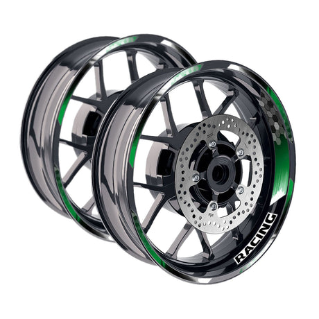 StickerBao Dark Green 17 inch GP18 Platinum Inner Edge Rim Sticker Universal Motorcycle Rim Wheel Decal Racing For Kawasaki