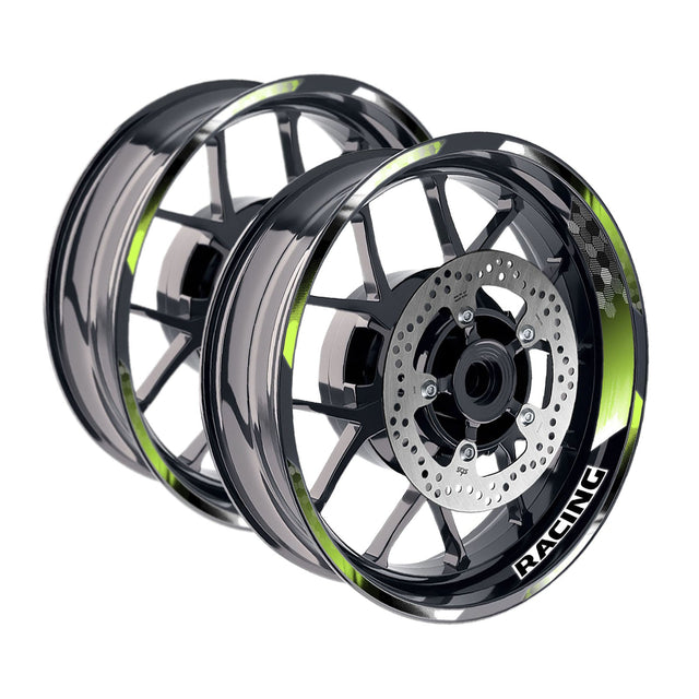 StickerBao Light Green 17 inch GP18 Platinum Inner Edge Rim Sticker Universal Motorcycle Rim Wheel Decal Racing For Kawasaki