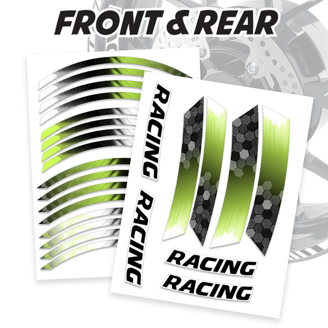 StickerBao Light Green 17 inch GP18 Platinum Inner Edge Rim Sticker Universal Motorcycle Rim Wheel Decal Racing For Ducati